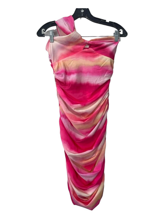 By Egreis Size M Pink & Orange Polyester One Shoulder Ombre Sleeveless Dress Pink & Orange / M