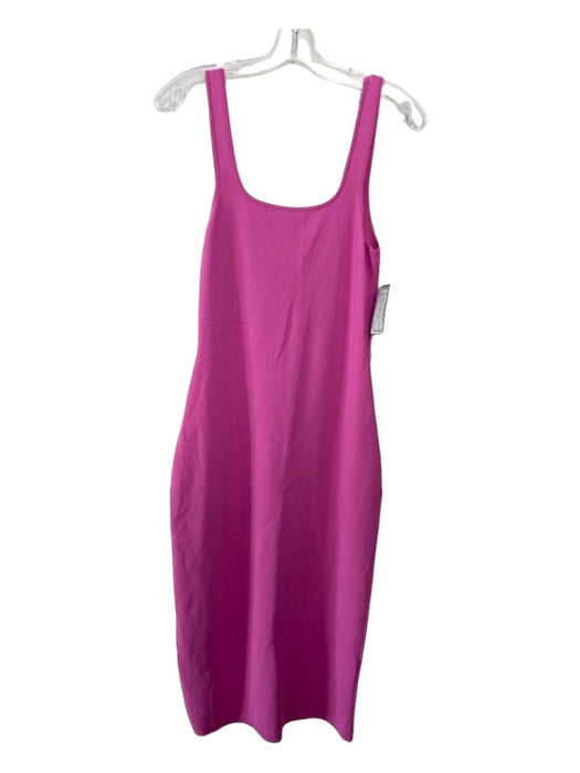 COS Size Medium Pink Viscose Blend Ribbed Sleeveless Body Con Midi Dress Pink / Medium