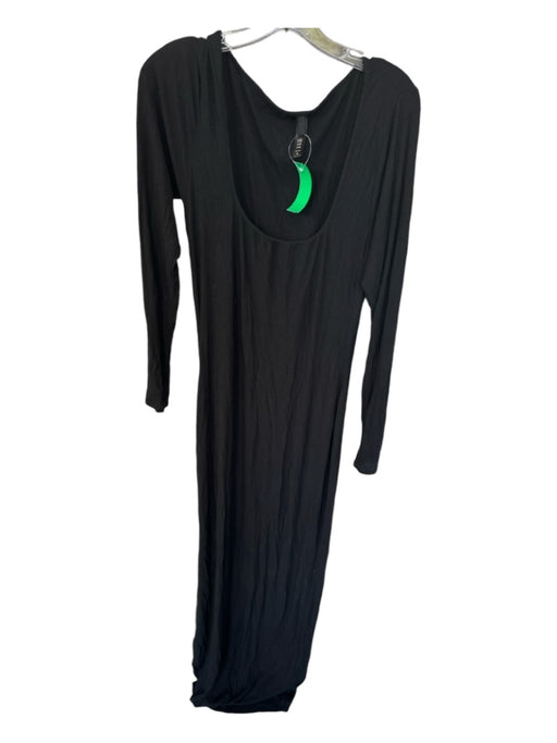 SKIMS Size XL Black Model Blend Long Sleeve Ribbed Maxi Dress Black / XL