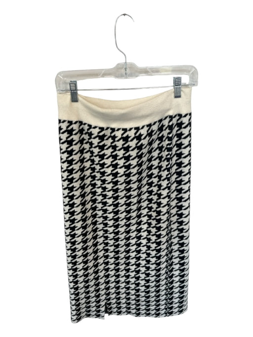 By Egreis Size L Cream & Black Houndstooth Midi Skirt Cream & Black / L