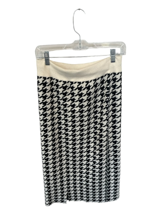 By Egreis Size L Cream & Black Houndstooth Midi Skirt Cream & Black / L