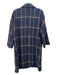 Halogen Size S/M Navy Blue Print Acrylic Blend Tweed Speckled Button Up Coat Navy Blue Print / S/M