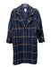 Halogen Size S/M Navy Blue Print Acrylic Blend Tweed Speckled Button Up Coat Navy Blue Print / S/M