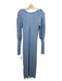 By Egreis Size L Blue Viscose Blend Cable Knit Back Zip Long Sleeve Dress Blue / L