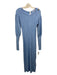 By Egreis Size L Blue Viscose Blend Cable Knit Back Zip Long Sleeve Dress Blue / L