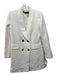 Zara Size L White Polyester Double Breast Gold Button Detail Blazer Jacket White / L