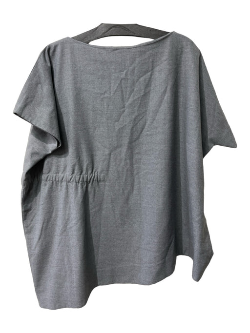 COS Size Large Grey Wool Blend Drop Shoulder Cuffed Hem Elastic Detail Top Grey / Large