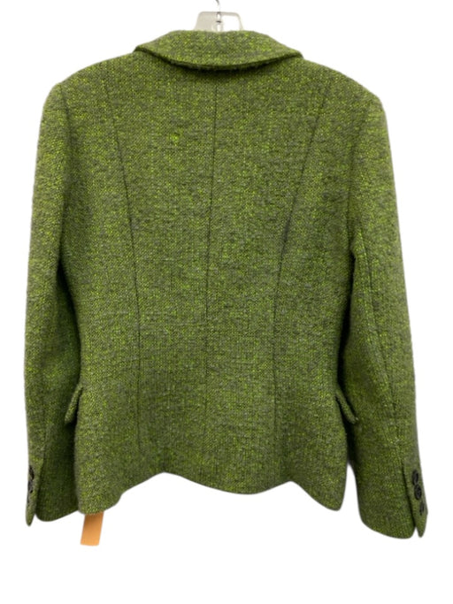 Style Paris Size 38 Lime Green & Gray Wool Blend Button Front Blazer Skirt Set Lime Green & Gray / 38