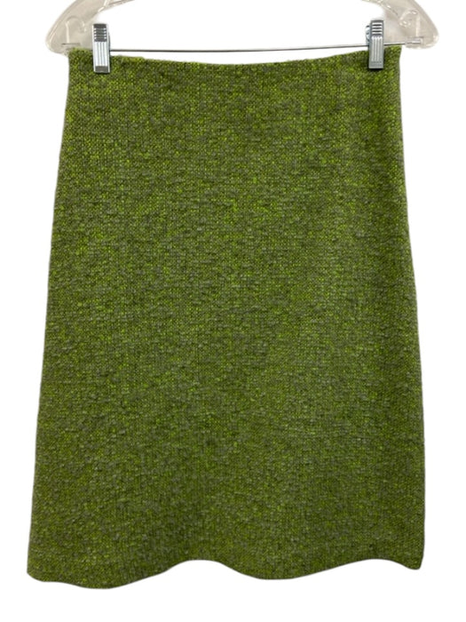 Style Paris Size 38 Lime Green & Gray Wool Blend Button Front Blazer Skirt Set Lime Green & Gray / 38