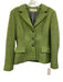Style Paris Size 38 Lime Green & Gray Wool Blend Button Front Blazer Skirt Set Lime Green & Gray / 38