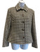 Celine Size 40 Dark Brown & White Wool Long Sleeve Houndstooth Skirt Set Dark Brown & White / 40