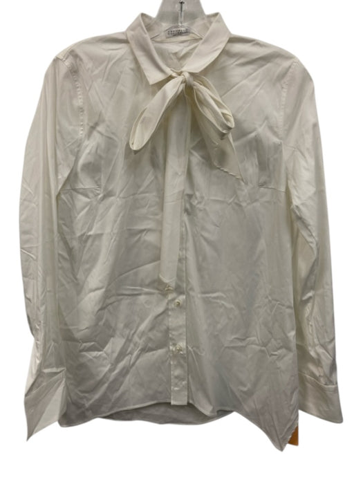 Brunello Cucinelli Size Est Small White Long Sleeve Button Front Collar Top White / Est Small