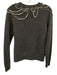 Dries Van Noten Size Small Gray & White Cashmere Long Sleeve Faux Pearl Sweater Gray & White / Small