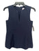 Ann Mashburn Size XS Navy Cotton Blend round split neck Sleeveless Back Zip Top Navy / XS