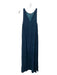 Laura Siegel Size XS Blue Silk Printed Keyhole Back Sleeveless Maxi Dress Blue / XS