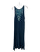 Laura Siegel Size XS Blue Silk Printed Keyhole Back Sleeveless Maxi Dress Blue / XS