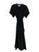 XiRENA Size XS Black Cotton Wrinkle Affect Button Up Short Sleeve Maxi Dress Black / XS