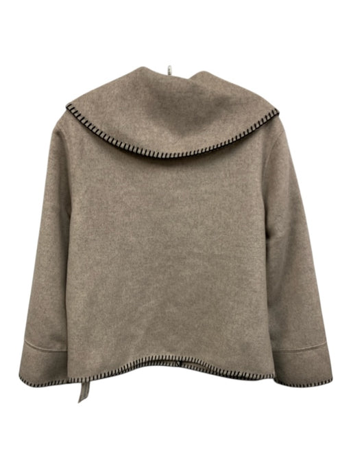 Rails Size XS Taupe & Black Wool Blend Long Sleeve Blanket Stitch Pockets Jacket Taupe & Black / XS