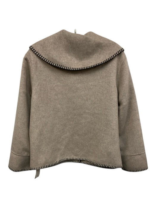 Rails Size XS Taupe & Black Wool Blend Long Sleeve Blanket Stitch Pockets Jacket Taupe & Black / XS