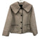 Rails Size XS Taupe & Black Wool Blend Long Sleeve Blanket Stitch Pockets Jacket Taupe & Black / XS