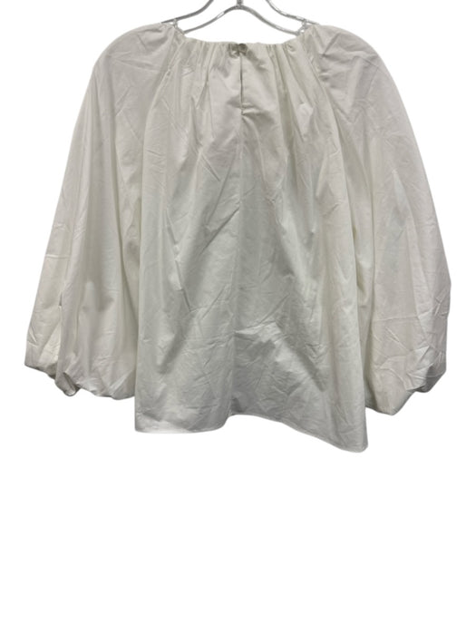 Mare Mare Size XS White Cotton Long puff sleeve Elastic Gathered Top White / XS