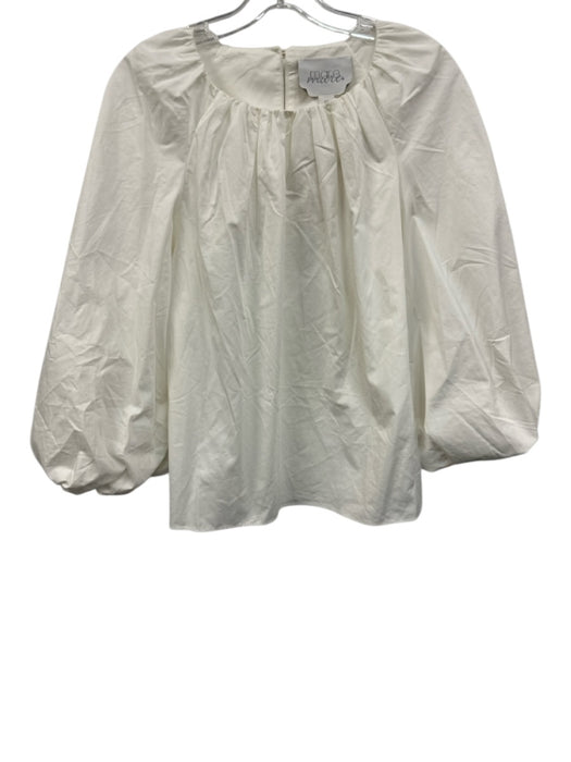Mare Mare Size XS White Cotton Long puff sleeve Elastic Gathered Top White / XS