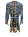 Farm Rio Size XS Blue & Multi Cotton Long puff sleeve Mixed Floral Dress Blue & Multi / XS