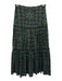 Cynthia Rowley Size 2 Blue, Green, Black Cotton Side Zip Floral Tiered Skirt Blue, Green, Black / 2