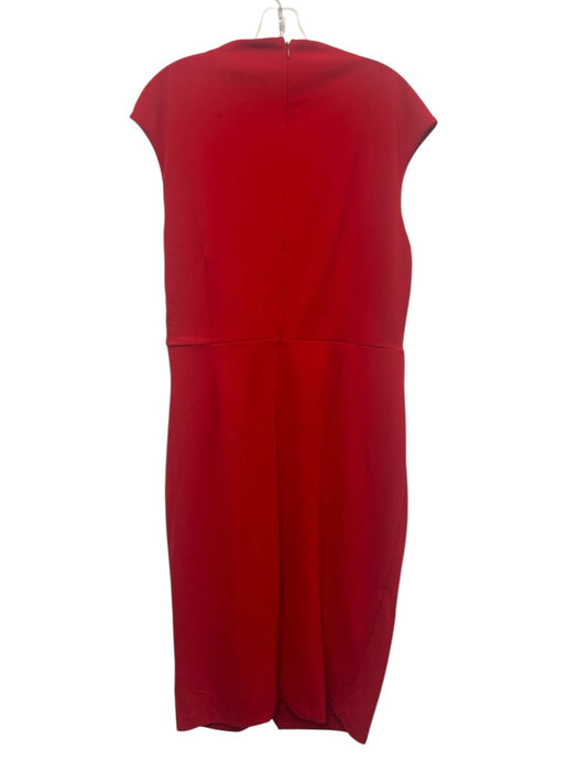 Alexia Admor Size XL Red Polyester Sleeveless Ruched Midi Dress Red / XL