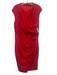 Alexia Admor Size XL Red Polyester Sleeveless Ruched Midi Dress Red / XL