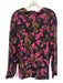 Elie Tahari Size S Pink, Black, Brown Long Sleeve Floral Print Button Down Top Pink, Black, Brown / S
