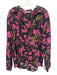 Elie Tahari Size S Pink, Black, Brown Long Sleeve Floral Print Button Down Top Pink, Black, Brown / S
