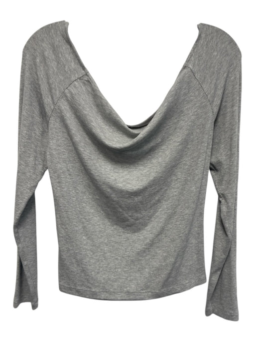 Favorite Daughter Size XL Gray Rayon & Elastane Long Sleeve Wide Neck Top Gray / XL