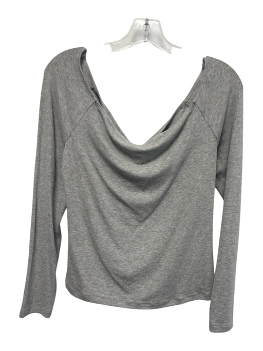Favorite Daughter Size XL Gray Rayon & Elastane Long Sleeve Wide Neck Top Gray / XL