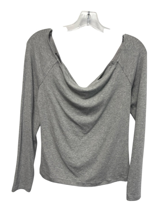 Favorite Daughter Size XL Gray Rayon & Elastane Long Sleeve Wide Neck Top Gray / XL