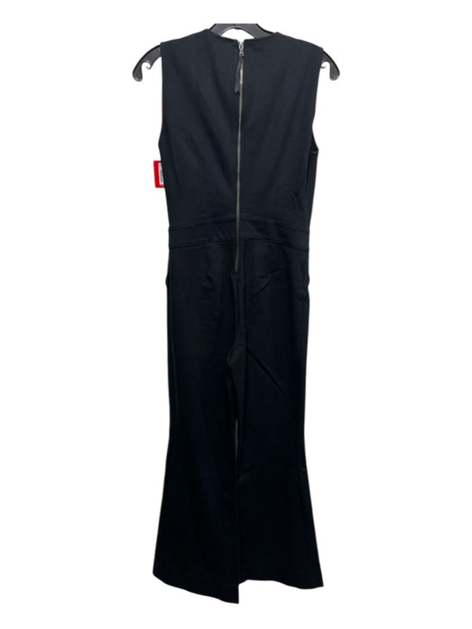 Spanx Size XS Black Rayon Blend Sleeveless V Neck Back Zip Pockets Jumper Black / XS