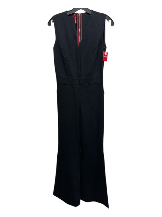 Spanx Size XS Black Rayon Blend Sleeveless V Neck Back Zip Pockets Jumper Black / XS