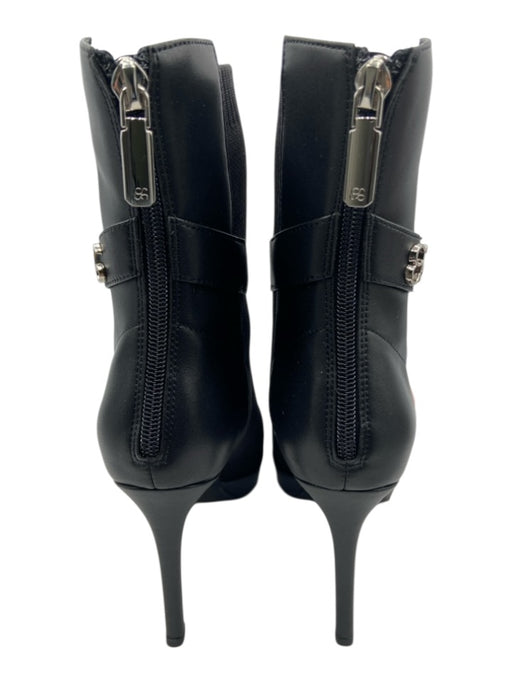 Cosy Island Shoe Size 6 Black Leather Elastane Ankle Heel Back Zip Booties Black / 6