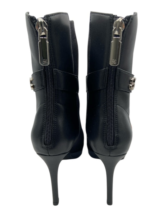 Cosy Island Shoe Size 6 Black Leather Elastane Ankle Heel Back Zip Booties Black / 6