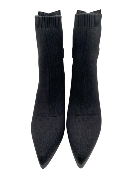 Cosy Island Shoe Size 6 Black Leather Elastane Ankle Heel Back Zip Booties Black / 6