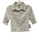 Maeve Size XS Cream White Polyester Blend 1/2 Sleeve Shirred Button Front Top Cream White / XS