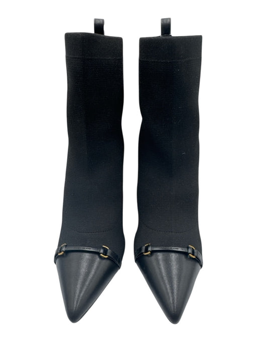 Cosy Island Shoe Size 9 Black Leather & Textile Upper Strap Detail Sock Boots Black / 9