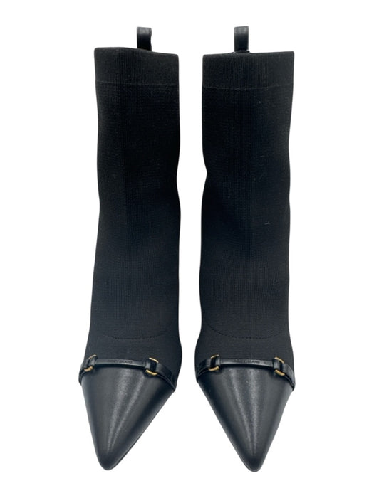 Cosy Island Shoe Size 9 Black Leather & Textile Upper Strap Detail Sock Boots Black / 9