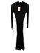 Bardot Size 2 Black Nylon Blend Mesh Overlay Long Sleeve Ruched Sides Dress Black / 2