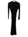 Bardot Size 2 Black Nylon Blend Mesh Overlay Long Sleeve Ruched Sides Dress Black / 2