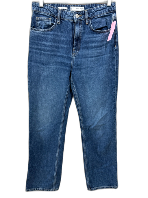 MNG Size 2 Medium Wash Cotton Denim High Rise Straight Leg Jeans Medium Wash / 2