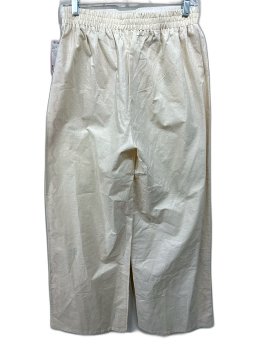 Amable Size S Beige, Pink, Orange Rayon Blend Embroidered Floral Pants Beige, Pink, Orange / S