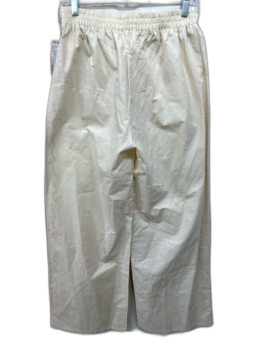 Amable Size S Beige, Pink, Orange Rayon Blend Embroidered Floral Pants Beige, Pink, Orange / S