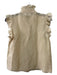 Christy Lynn Size XS Khaki Linen Blend Button Down Ruffle Detail Sheer Top Khaki / XS