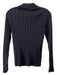 The Row Size XS Black Merino Wool Blend Ribbed Button Down Long Sleeve Top Black / XS